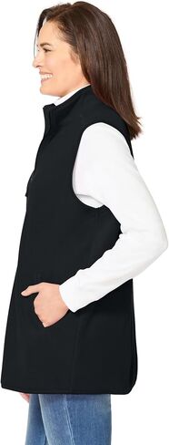 امرأة ضمن زائد الحجم zip-pront microfleece سترة طواف طويلة الصوف in Saudi Arabia