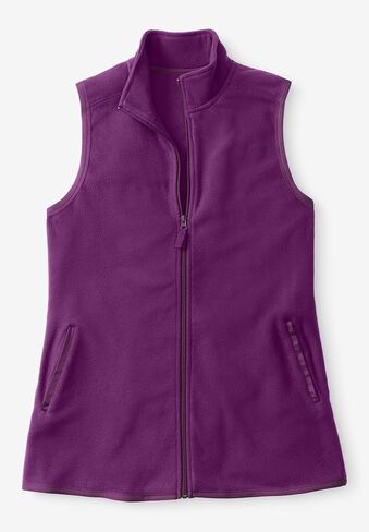 امرأة ضمن زائد الحجم zip-pront microfleece سترة طواف طويلة الصوف in Kuwait