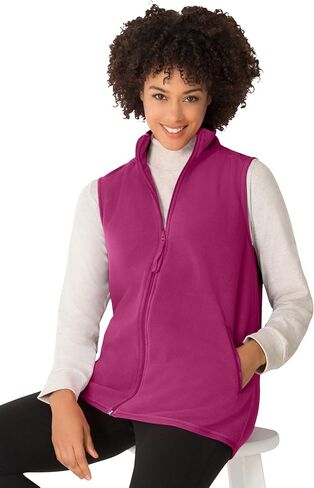 امرأة ضمن زائد الحجم zip-pront microfleece سترة طواف طويلة الصوف in Kuwait
