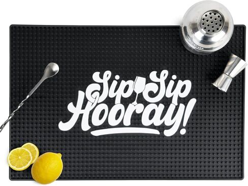Premium Rubber Bar Mat 18" X 12" 1cm Thick Anti-Skid Non-Toxic Rubber Bar Mats for Countertop, Home Bar, Restaurants - Best Bar Spill Mat for You in Saudi Arabia