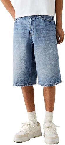 Kinghua Mens Baggy Jean Shorts Casual Loose Fit Hip Hop Skater Knee Length Denim Shorts in Saudi Arabia
