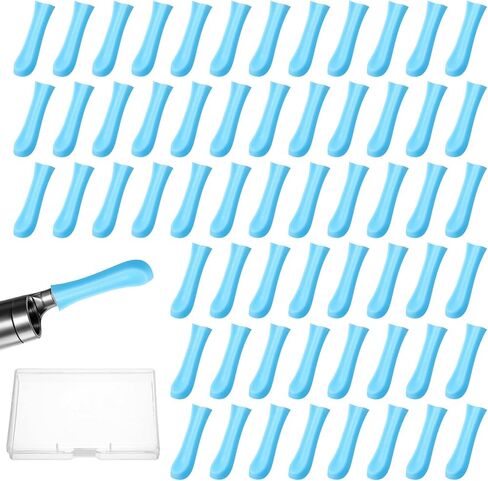 60PCS Ear Camera Replacement Tips, Silicone Suear Replacement Tips for Wet/Dry Ear Cleaning, Ears Cleaner Tip, for Teens and Adults Ears Removal Endoscope, Blue in Kuwait