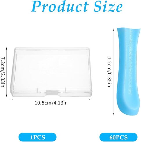 60PCS Ear Camera Replacement Tips, Silicone Suear Replacement Tips for Wet/Dry Ear Cleaning, Ears Cleaner Tip, for Teens and Adults Ears Removal Endoscope, Blue in Kuwait