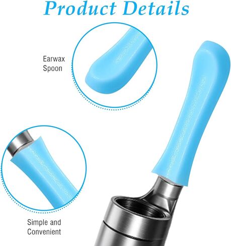60PCS Ear Camera Replacement Tips, Silicone Suear Replacement Tips for Wet/Dry Ear Cleaning, Ears Cleaner Tip, for Teens and Adults Ears Removal Endoscope, Blue in Kuwait