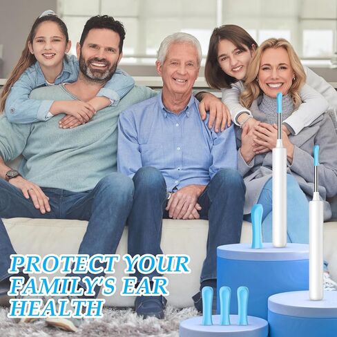 60PCS Ear Camera Replacement Tips, Silicone Suear Replacement Tips for Wet/Dry Ear Cleaning, Ears Cleaner Tip, for Teens and Adults Ears Removal Endoscope, Blue in Kuwait