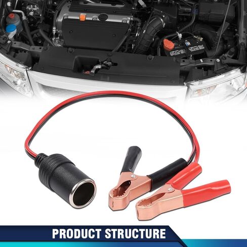 PIT66 12V Battery To Cigarette Lighter Car Socket Power Adapter, Compatible with ANY 12V Car Accessory/ 12-Volt Batteries Car/Truck/RV/Motorcycle/Boat Batteries in Saudi Arabia