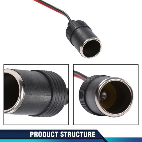 PIT66 12V Battery To Cigarette Lighter Car Socket Power Adapter, Compatible with ANY 12V Car Accessory/ 12-Volt Batteries Car/Truck/RV/Motorcycle/Boat Batteries in Saudi Arabia