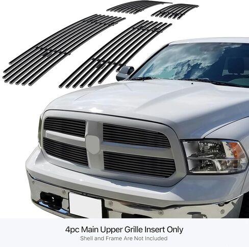 APS Compatible with Ram 1500 2013-2018 & 19-21 1500 Classic Honeycomb Style Only Main Upper Stainless Steel SS Chrome Billet Front Grill Grille Insert D65919A in Saudi Arabia