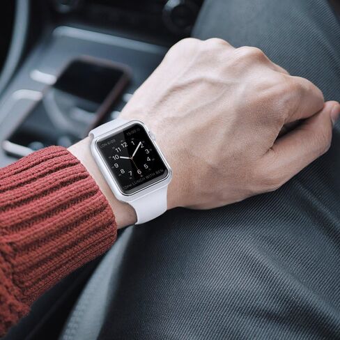 حافظة حماية شاشة ناعمة من Simpeak متوافقة مع ساعة Apple Watch 38mm Series 2 Series 3، عبوة من قطعتين، من جميع النواحي، أسود+أسود in Saudi Arabia