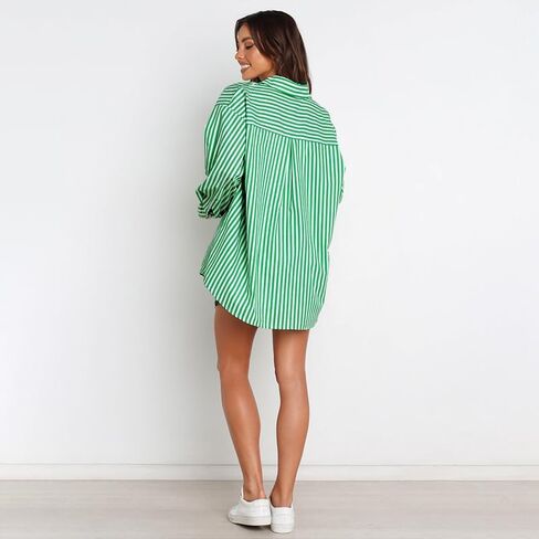 زر Yoeasy Women's Women Long Sleeve Button Down Down و Thight Cerantring Squarting اثنين من قطعتين مجموعة ملابس صغيرة فضفاض in Saudi Arabia