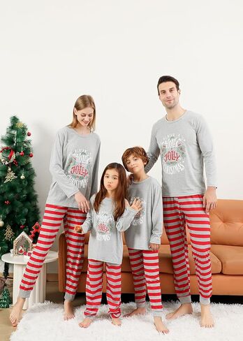 VNVNE Christmas Pajamas for Family Matching Sets Cute Christmas Printed Sleepwear Holiday Xmas PJs for/Women/Men/Couples in Kuwait