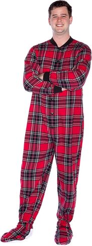 BIG FEET PAJAMA CO. Plaid Cotton Flannel Adult Footie Pajamas Onesie Men and Women in Saudi Arabia
