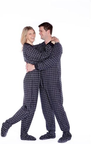 BIG FEET PAJAMA CO. Plaid Cotton Flannel Adult Footie Pajamas Onesie Men and Women in Saudi Arabia