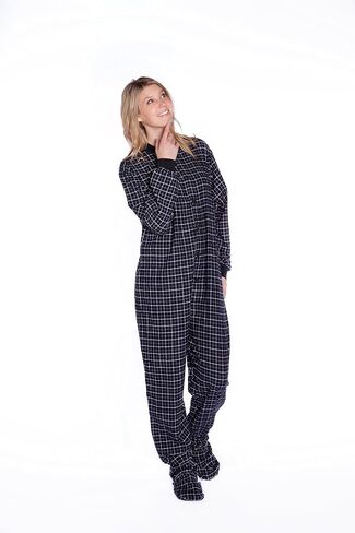 BIG FEET PAJAMA CO. Plaid Cotton Flannel Adult Footie Pajamas Onesie Men and Women in Saudi Arabia