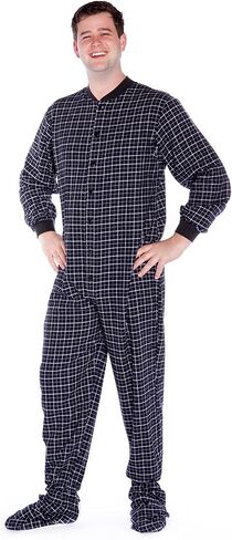 BIG FEET PAJAMA CO. Plaid Cotton Flannel Adult Footie Pajamas Onesie Men and Women in Saudi Arabia
