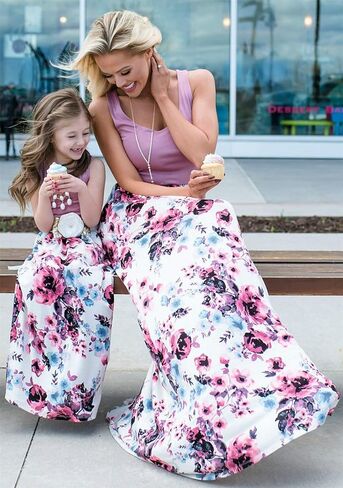 BOFETA Family Matching Dress Holiday Summer Printed Dress Floral Beach Cute Long Dress in Saudi Arabia
