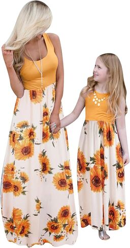 BOFETA Family Matching Dress Holiday Summer Printed Dress Floral Beach Cute Long Dress in Saudi Arabia