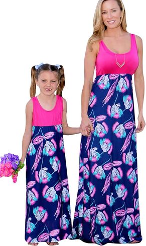 BOFETA Family Matching Dress Holiday Summer Printed Dress Floral Beach Cute Long Dress in Saudi Arabia