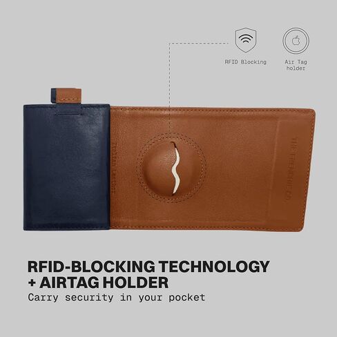 The Frenchie Co. Air Tag Speed Wallet Mini ، حامل بطاقة حظر RFID للغاية ، محفظة جيب أمامية الحد الأدنى للرجال والنساء ، مصنوعة من جلد إيطالي كامل الحبوب in Kuwait