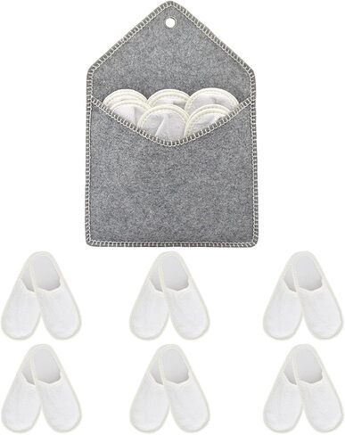 Panda Bros Fleece Felt Close Toe 5 Pairs Non Slip Indoor Family House Guest Slippers Set for Shoeless Home in Saudi Arabia