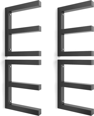رفوف تخزين خشبية مثبتة على الحائط من الخشب من Ultrawall، رفوف تنظيم خشبية معدنية للسقيفة، ورشة العمل، المرآب، تحمل ما يصل إلى 220 رطلًا لكل مستوى (عبوة من 4 قطع، برتقالي) in Kuwait