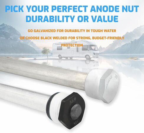 RV سخان الماء أنود قضيب - 2 عبوة ، ضمان لمدة عامين - 9.25 "× 3/4" NPT - قضيب أنود المغنيسيوم الممتاز لزخارف الماء الساخن ، RV ، حماية طويلة الأمد قضيب الأنود من أجل RV. in Saudi Arabia