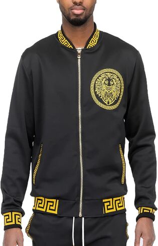 Weiv Mens Lion Head Aztec Status Track Jacket Casual Zip Up Jacket in Kuwait