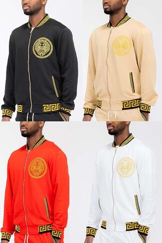 Weiv Mens Lion Head Aztec Status Track Jacket Casual Zip Up Jacket in Kuwait