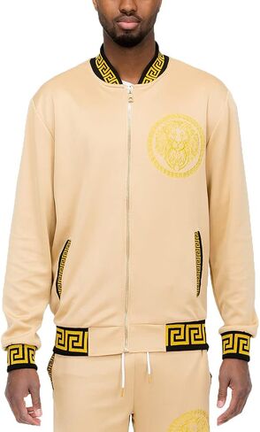 Weiv Mens Lion Head Aztec Status Track Jacket Casual Zip Up Jacket in Kuwait