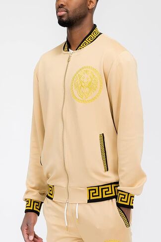 Weiv Mens Lion Head Aztec Status Track Jacket Casual Zip Up Jacket in Kuwait