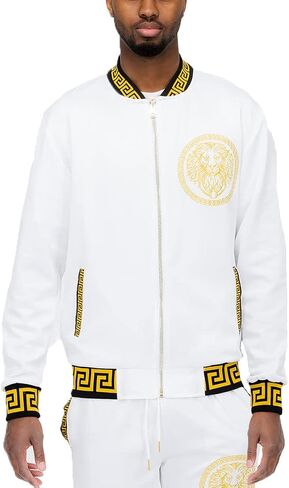 Weiv Mens Lion Head Aztec Status Track Jacket Casual Zip Up Jacket in Kuwait