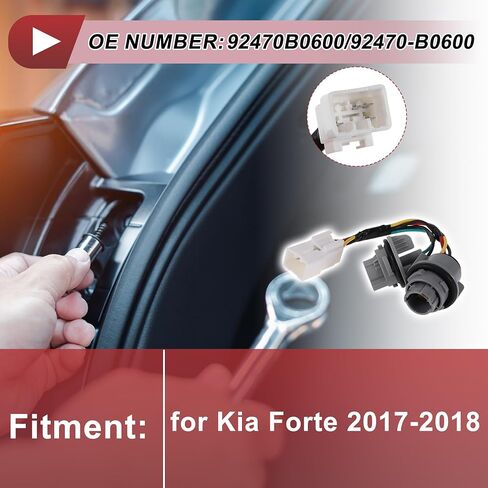 1 PC Tail Light Socket Wiring for Kia Forte 2017-2018 No.92470B0600/92470-B0600 LAMP Bulb Pigtain Connector in Saudi Arabia