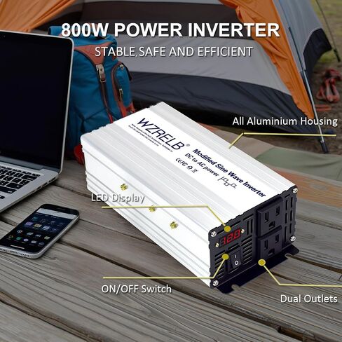 WZRELB 1200W Power Inverter 24V DC to 110V 120V AC,2400W Peak Modified Sine Wave Car Inverter with LED Display,Dual AC Outlets,Soft Starter,Off-Grid Power Converter with High Efficiency up to 90% in Saudi Arabia