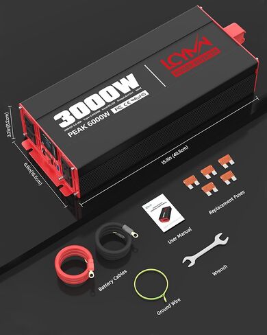 1500 Watt Power Inverter DC 12V to AC 110/120V with Dual Outlets USB-C 30W USB-QC 18W Fast Car Charger Adapter for Vehicles Home RV Car Truck Off-Grid Solar System Converter in Saudi Arabia