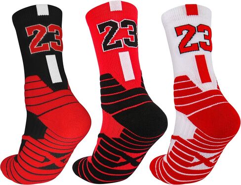 Elite Basketball Socks 3 Pair - Moisture-Wicking Arch Support Crew Sock for Men/Women, Running Athletic Socks in Saudi Arabia