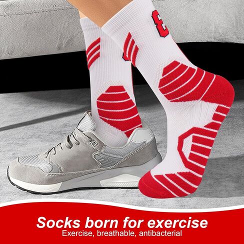 Elite Basketball Socks 3 Pair - Moisture-Wicking Arch Support Crew Sock for Men/Women, Running Athletic Socks in Saudi Arabia