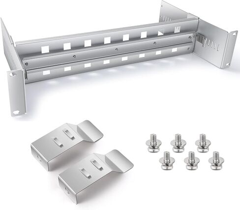 19 Inch Rack Mount DIN Rail Kit Aluminum Alloy Adjustable Rack Mount Rails Rack Mount Bracket for Industrial Media Converters Ethernet Switches Supplies DIN Rail Products, Black in Kuwait