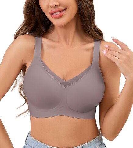 POSESHE Womens Wireless Bras V Mesh Comfortable Bralette Supportive Tshirt No Underwire Seamless Push Up Everyday Bra in Saudi Arabia