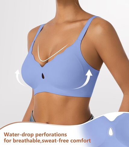 POSESHE Bras for Women No Underwire Wave Push Up Wireless Seamless Full Coverage Bralettes Lift Everyday Bra in Saudi Arabia