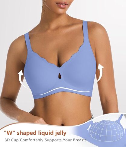 POSESHE Bras for Women No Underwire Wave Push Up Wireless Seamless Full Coverage Bralettes Lift Everyday Bra in Saudi Arabia