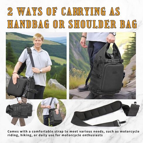 دراجة نارية Sissy Bar Bag Bag Backrest Luggage Bag 51L Lackpack Duffle Gear للقيام بجولة في رحلة التخييم في الهواء الطلق مع Raincover وحزام كتف واحد ، أسود in Kuwait