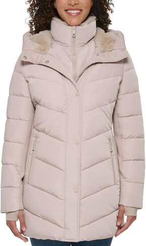 Andrew Marc Women's Mixed Media Hooded Puffer Jacket in Saudi Arabia
