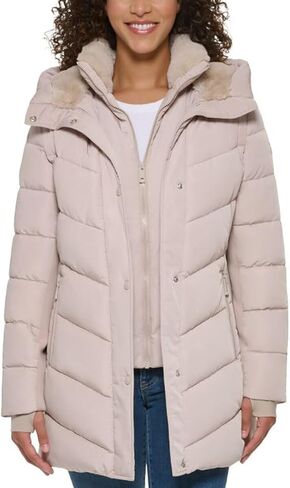 Andrew Marc Women's Mixed Media Hooded Puffer Jacket in Saudi Arabia