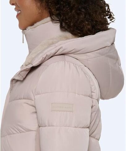 Andrew Marc Women's Mixed Media Hooded Puffer Jacket in Saudi Arabia