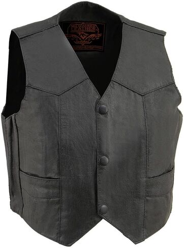 Milwaukee Leather Kids Kids-Boys Classic Biker Style Style Potorcycle Leather Sest (تمامًا مثل الآباء) in Saudi Arabia
