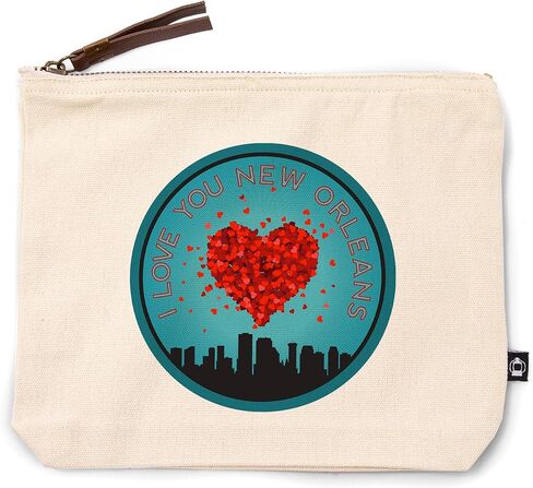 Lantern Press I Love You New Orleans ، Louisiana ، 100 ٪ Cotton Zipper Pouch ، ملحق السفر ، GO BAG in Kuwait