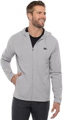 سترة بغطاء رأس بسحاب كامل من TravisMathew، رمادي منقط (as1، alpha، x_l، عادي، عادي) in Kuwait