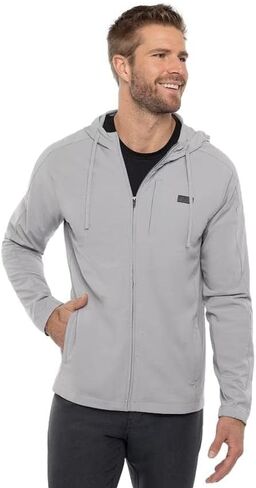 سترة بغطاء رأس بسحاب كامل من TravisMathew، رمادي منقط (as1، alpha، x_l، عادي، عادي) in Kuwait