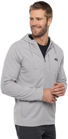 سترة بغطاء رأس بسحاب كامل من TravisMathew، رمادي منقط (as1، alpha، x_l، عادي، عادي) in Kuwait