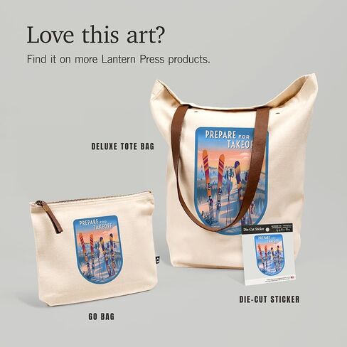 Lantern Press Prepare for Takeoff, Sentiment, Skis in Snowbank, 100% Cotton Zipper Pouch, Travel Accessory, Go Bag in Saudi Arabia